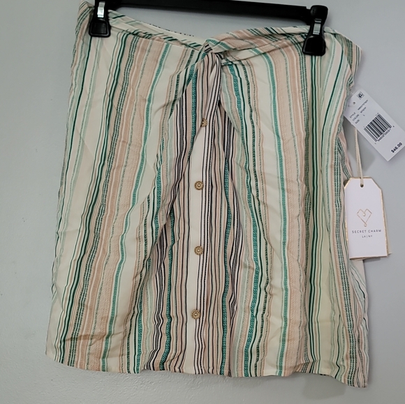 Love & Piece Multi Stripe  Coordinating   Mini  Skirt - Picture 1 of 7